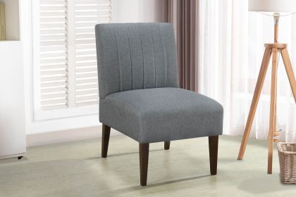 Stylish Comfortable Accent Chair 1pc Gray Fabric Upholstered Plush Seating Living Room Furniture Armless Chair
