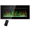 HOMCOM 36" Electric Fireplace Recessed and Wall Mounted with Remote Control, 1500W Fireplace Heater with 8H Timer