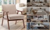 Mid-Century Modern Chair, Living Room Chair with Solid Wood Frame, Accent Chair Extra-Thick Backrest, Wingback Chair for Bedroom, Reading Room
