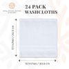 24 Pack White Washcloths for Body and Face Towel Cotton Wash Cloths Bulk Flannel Spa Fingertip Wash Clothes 12x12 Inch Soft Absorbent Gym Towels