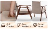 Mid-Century Modern Chair, Living Room Chair with Solid Wood Frame, Accent Chair Extra-Thick Backrest, Wingback Chair for Bedroom, Reading Room